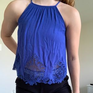 Blue halter top